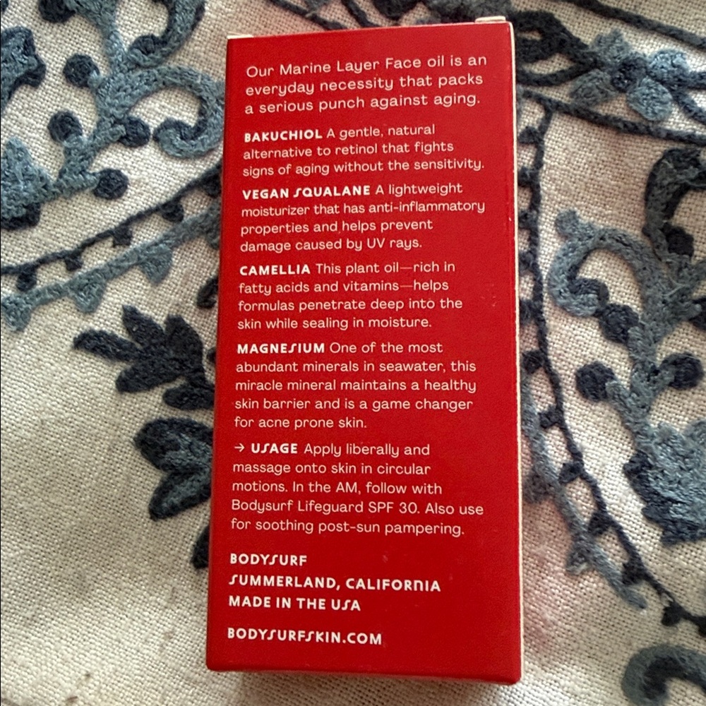 Marine Layer Bodysurf Face Oil in Red Packaging - Picture 4 of 6